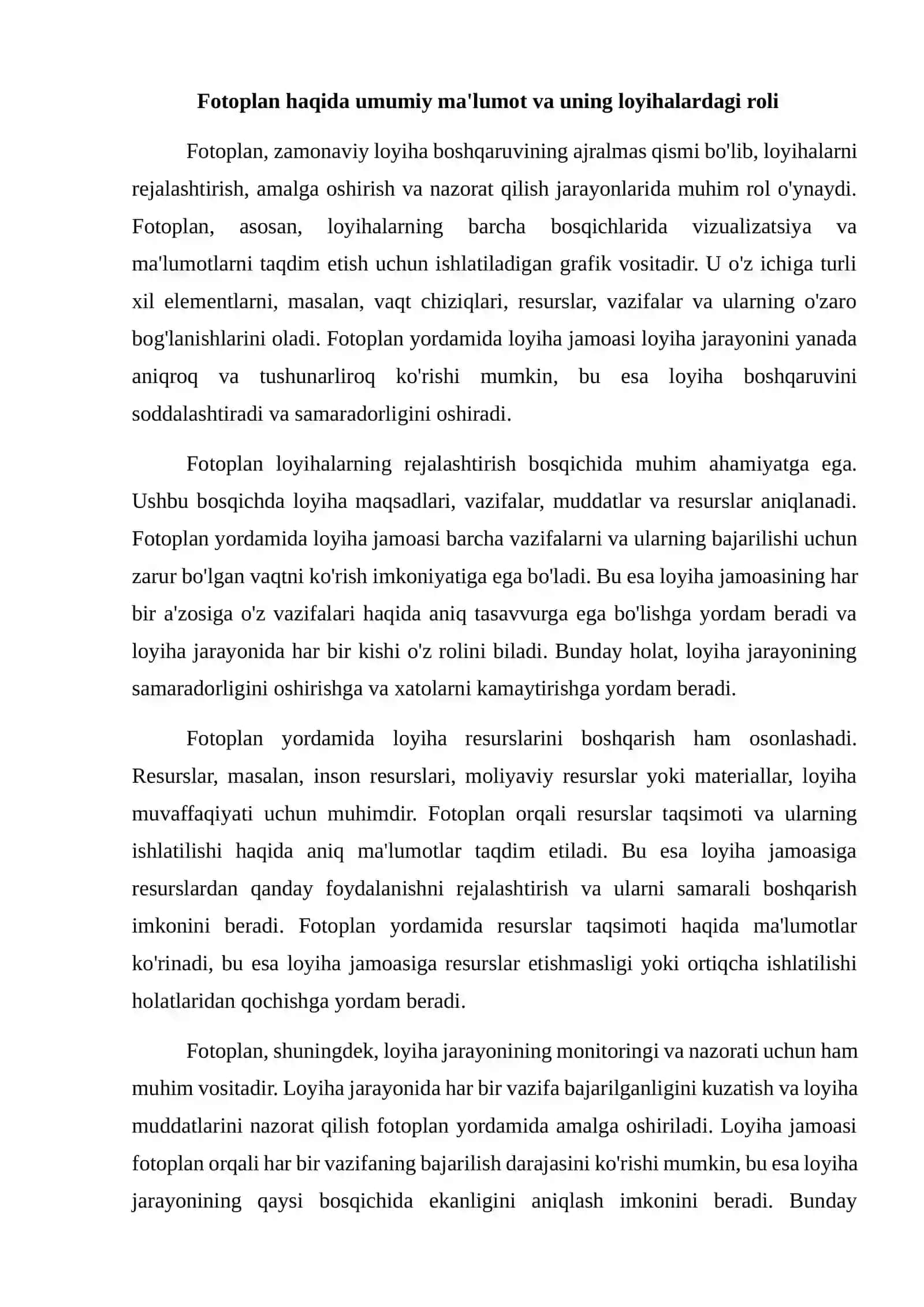 Fotoplandan foydalanib loyihani joyiga ko'chirish usullari 2