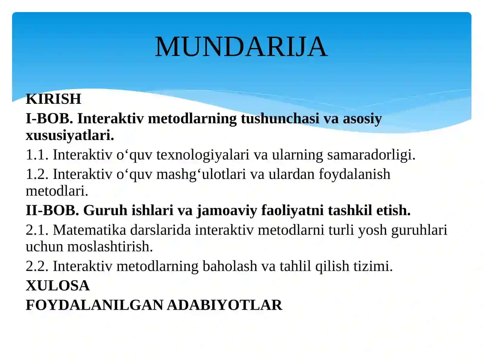 Boshlang’ich Sinf matematik darslarida interaktiv metodlardan foydalanish 2