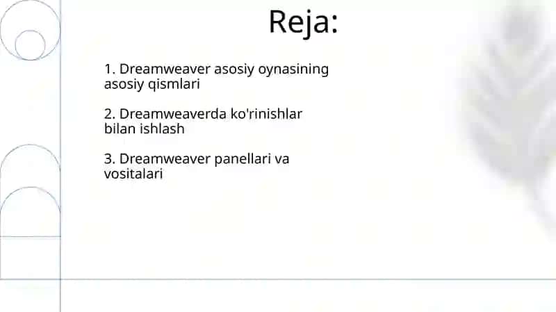 Dreamweaver dasturi 2