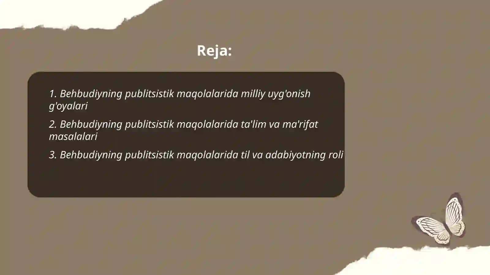 Behbudiyning publitsistik maqolalari 2