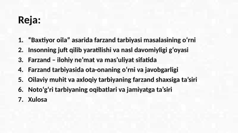 Shayx Muhammad Sodiq Muhammad Yusufning "Baxtiyor oila" asarida farzand tarbiyasi 2