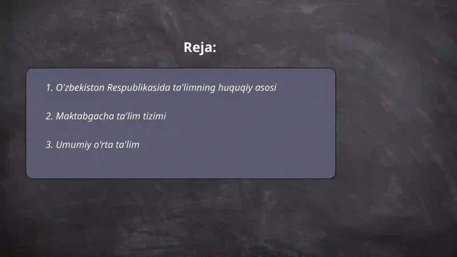 O'zbekiston Respublikasida ta'limning huquqiy asosi 2