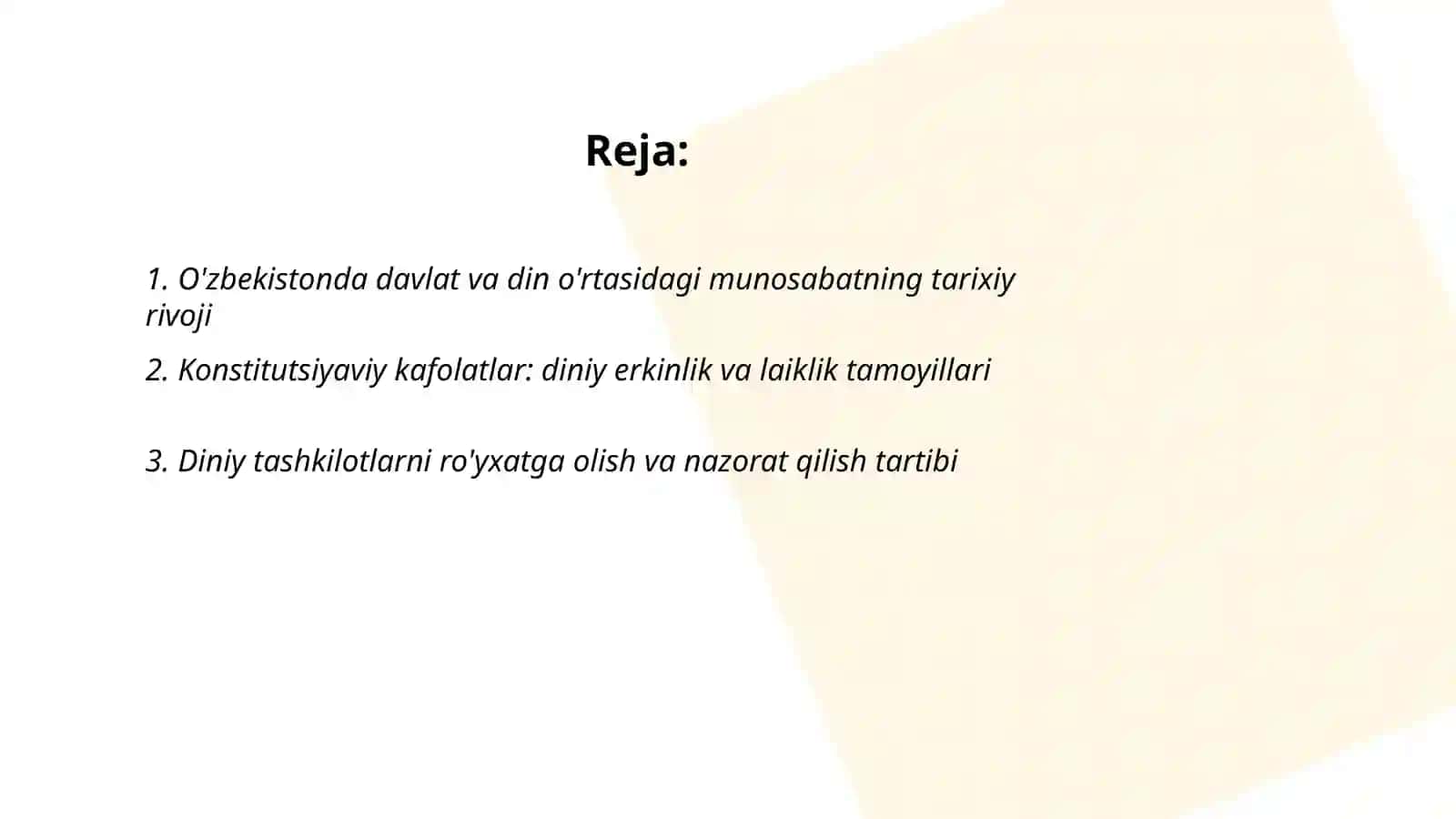 O'zbekistonda davlat va din o'rtasidagi munosabat 2