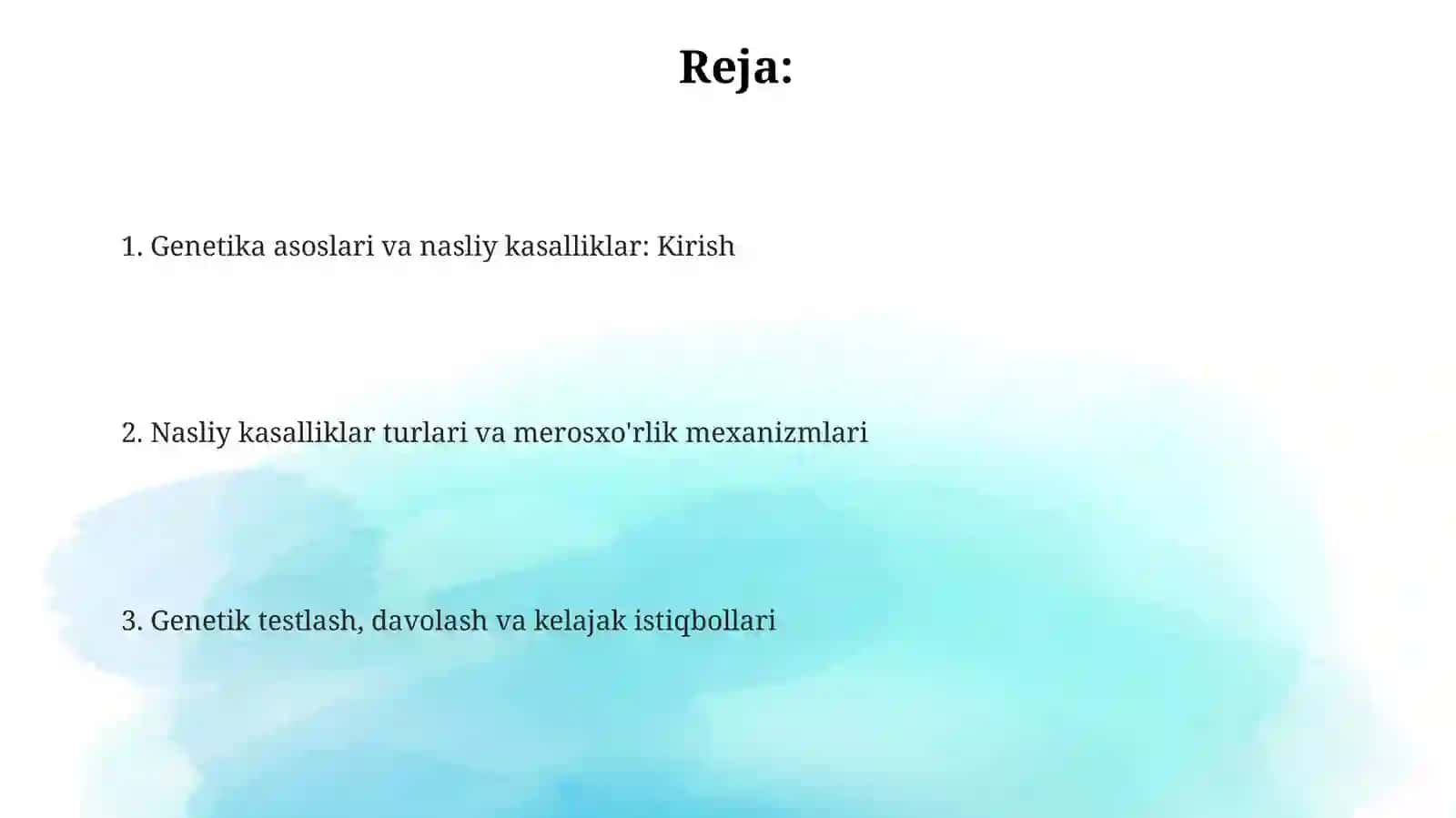 Genetika asoslari va nasliy kasalliklar 2