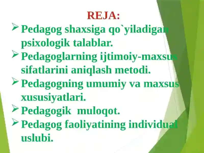 PEDAGOG PSIXOLOGIYASI 2