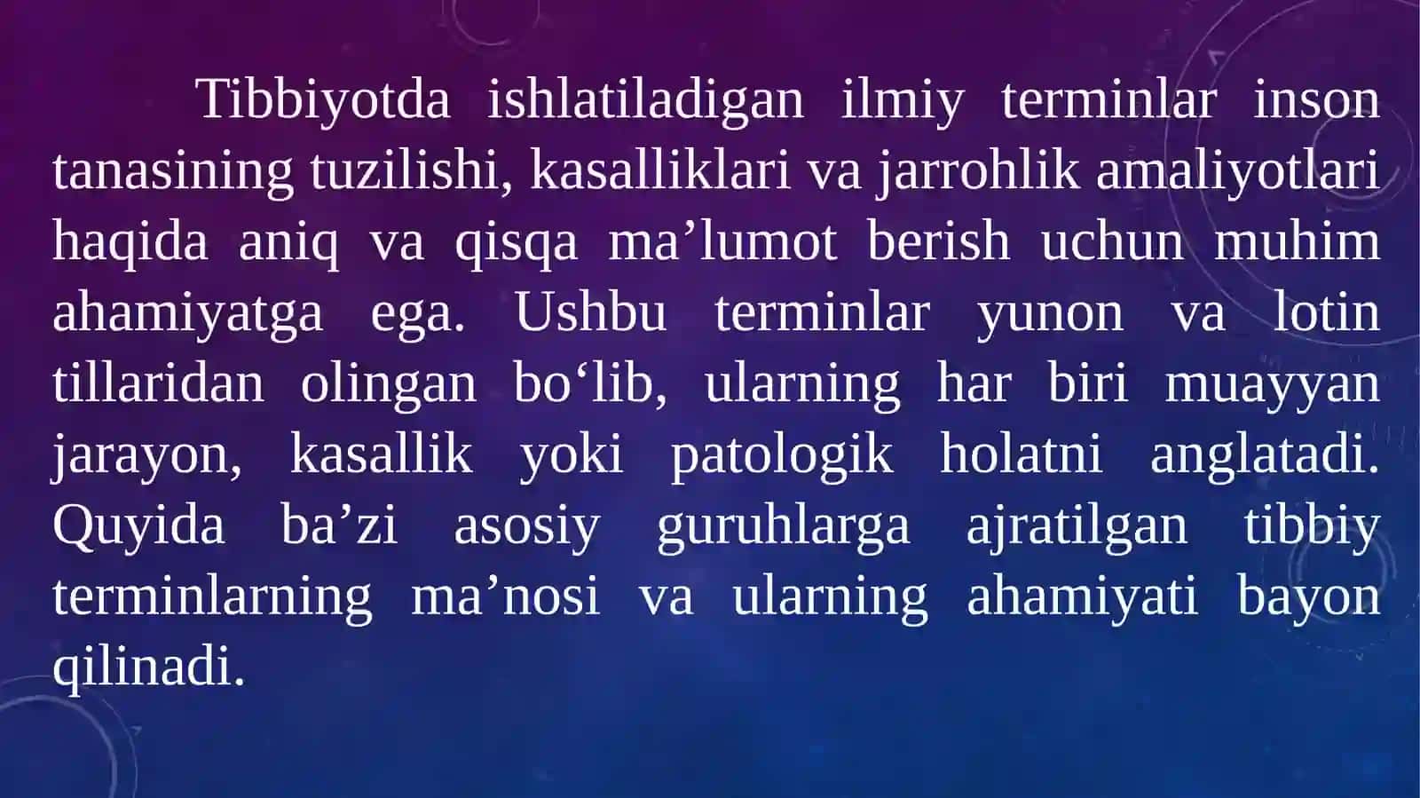 To‘qima, a’zo, ajralma, jins, yoshni ifodalovchiyunon-lotin dubletlari 2