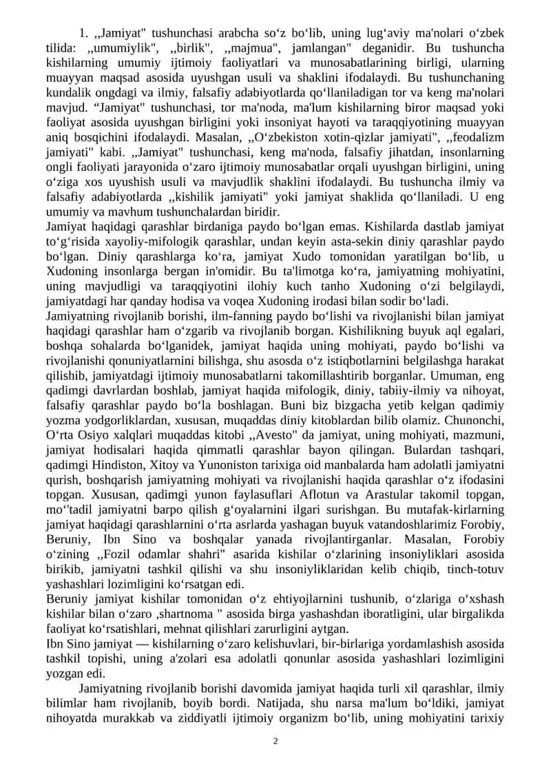 Jamiyat falsafasi 2