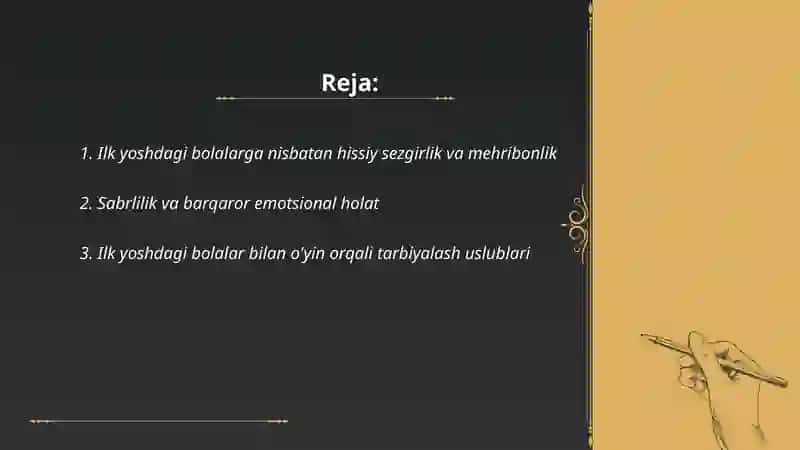Ilk yoshdagi bolalar bilan ishlaydigan tarbiyachining shaxsi va faoliyatining o'ziga xos xususiyatlari 2