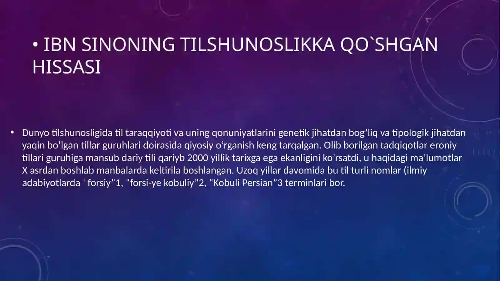 oʻzbek tilini sohada qoʻllanishifanidan taqdimotnomasi 2
