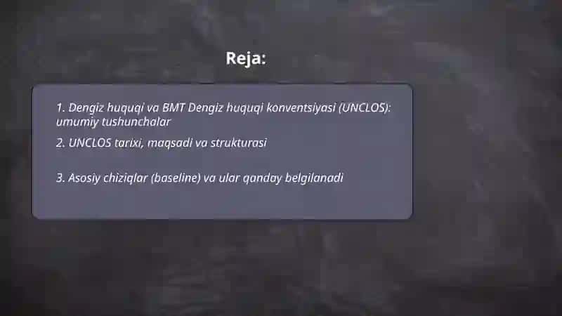 Dengiz huquqi.BMT Dengiz huquqi konventsiyasi asoslari 2