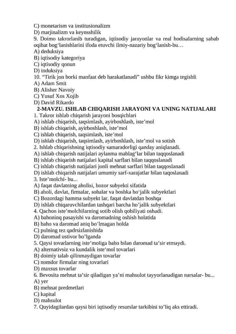 IQTISODIYOT NAZARIYASI FANINING PREDMETI VA BILISH USLUBLARI 2