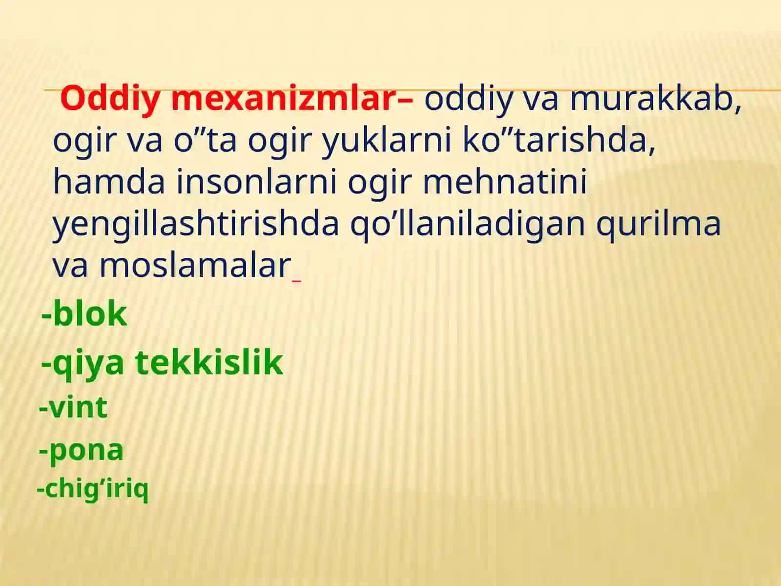 Oddiy mehanizmlar 2