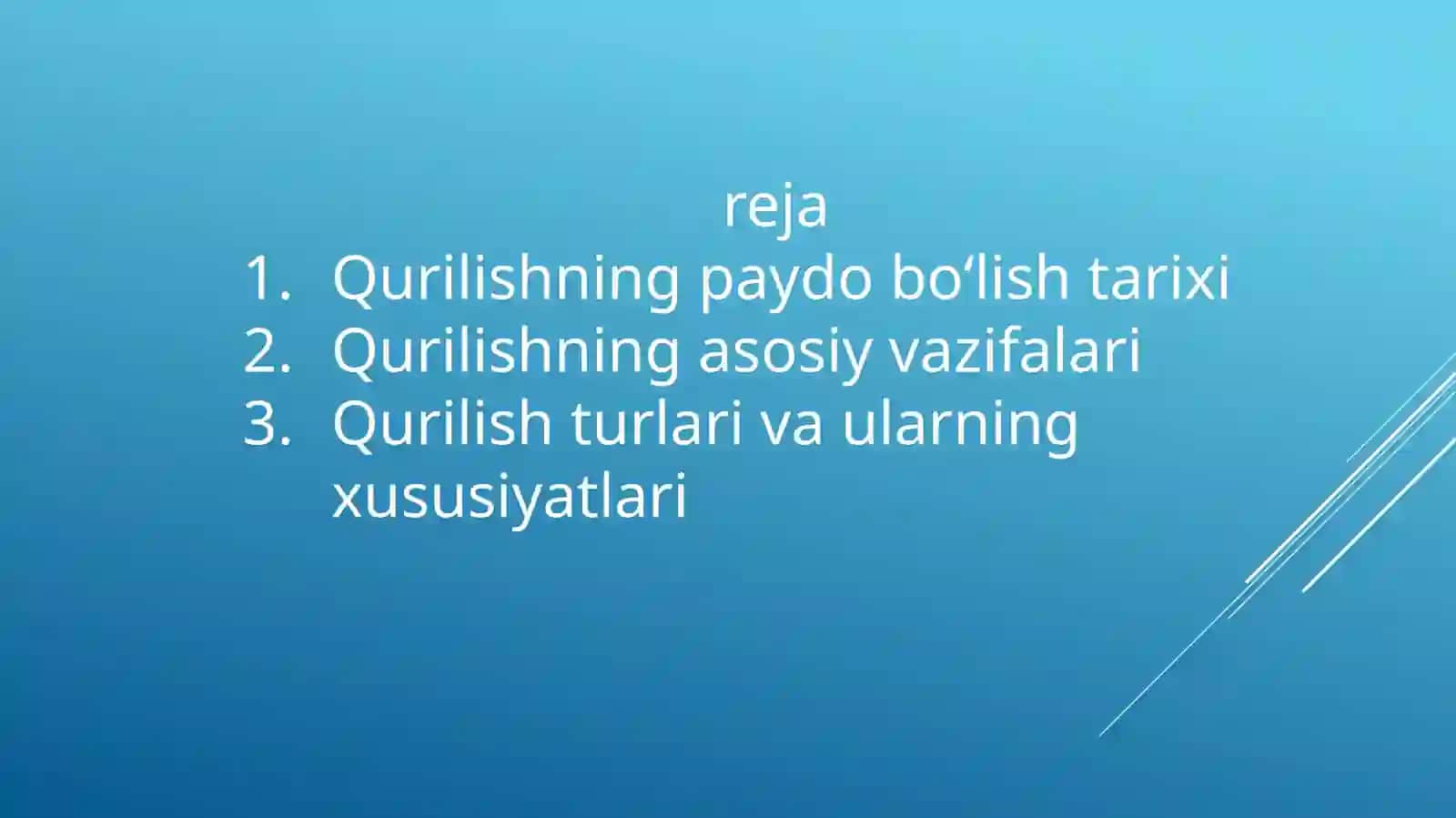 Qurilish bosh tarixi 2