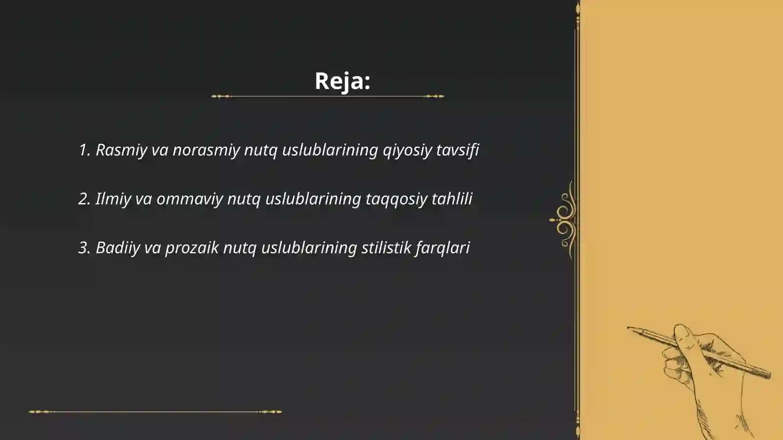 Nutq uslublarining qiyosiy tavsifi 2