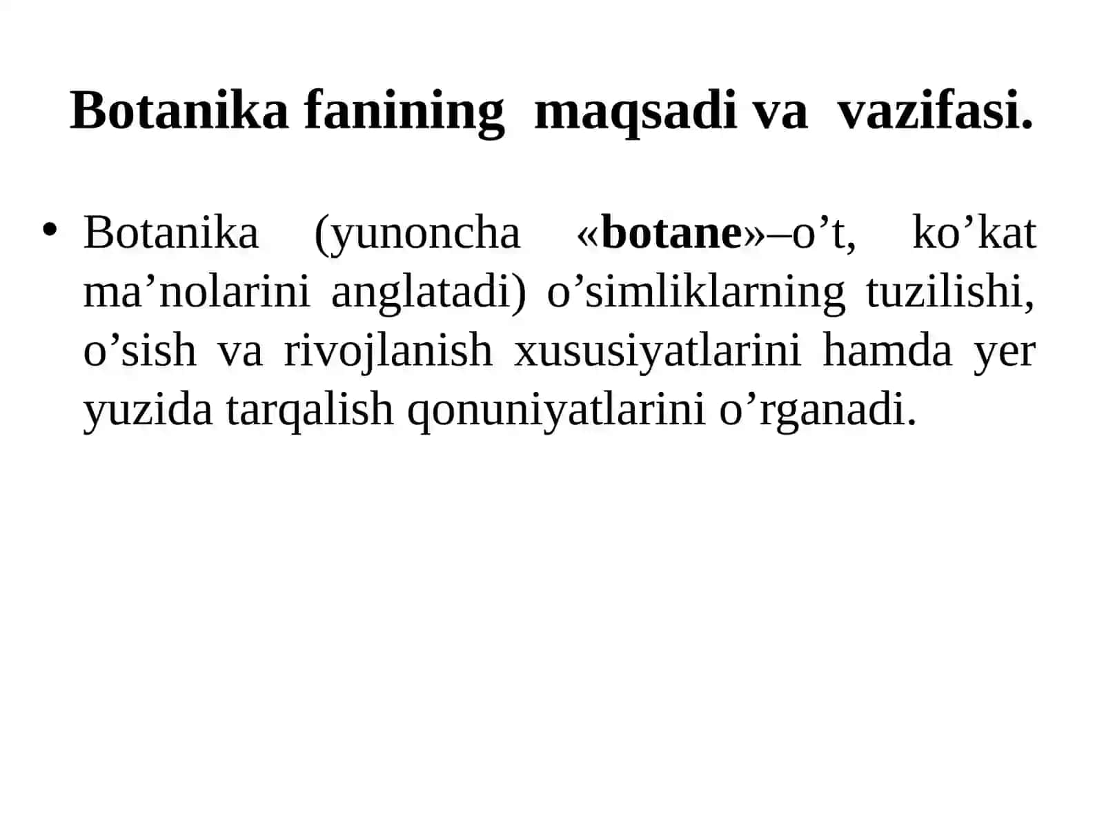 BOTANIKA FANIGA KIRISH 2