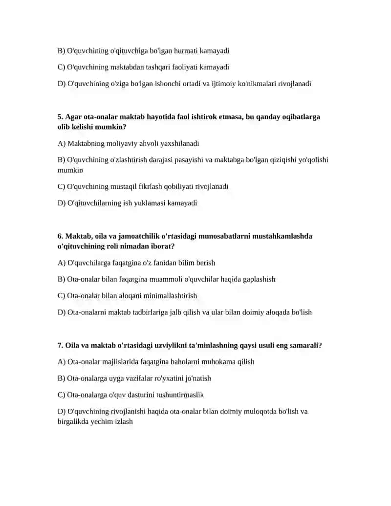 Oila, maktab va jamoatchilikning uzviyligi 2