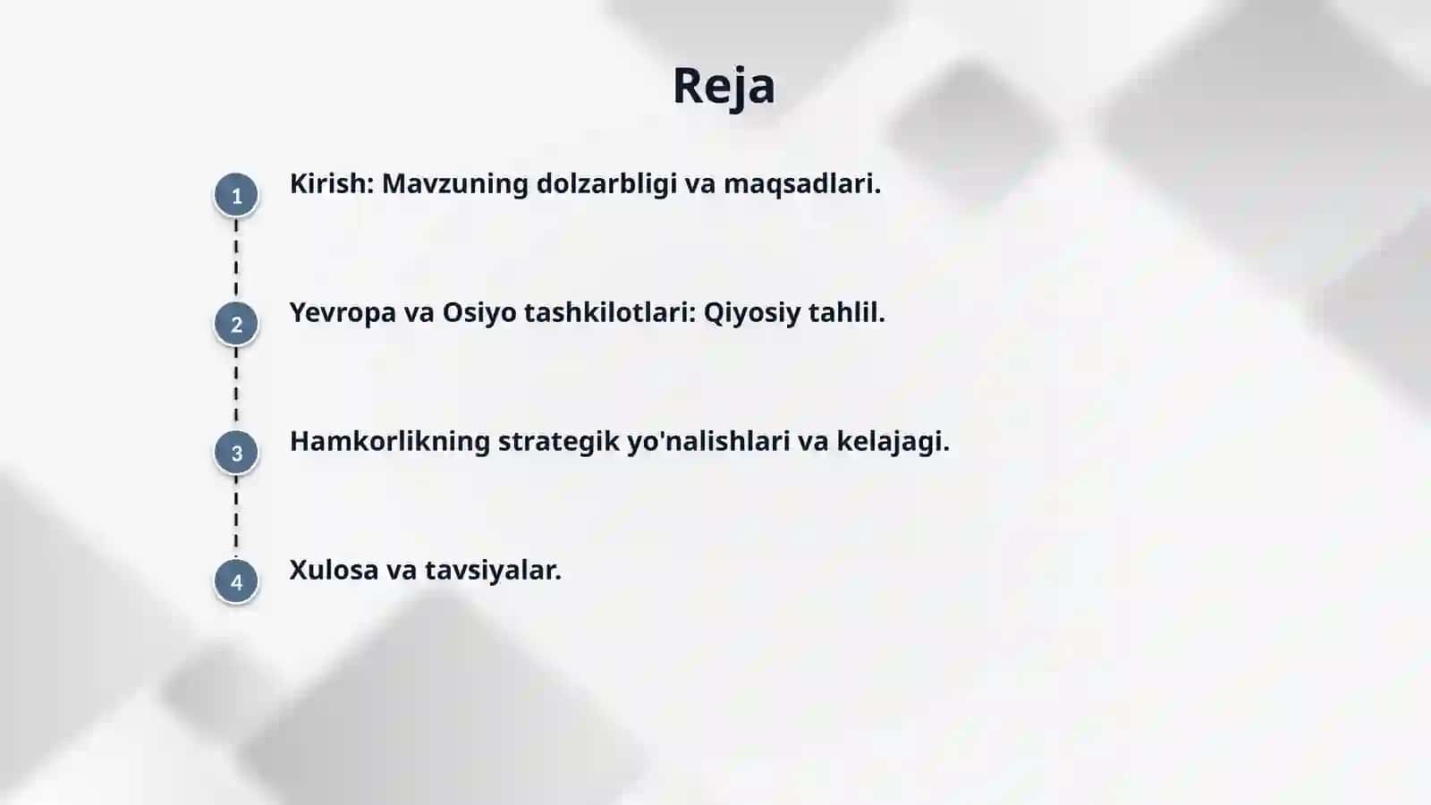 Yevropa va Osiyodagi xalqaro tashkilotlar bilan xar tomonlama aloqalar 2