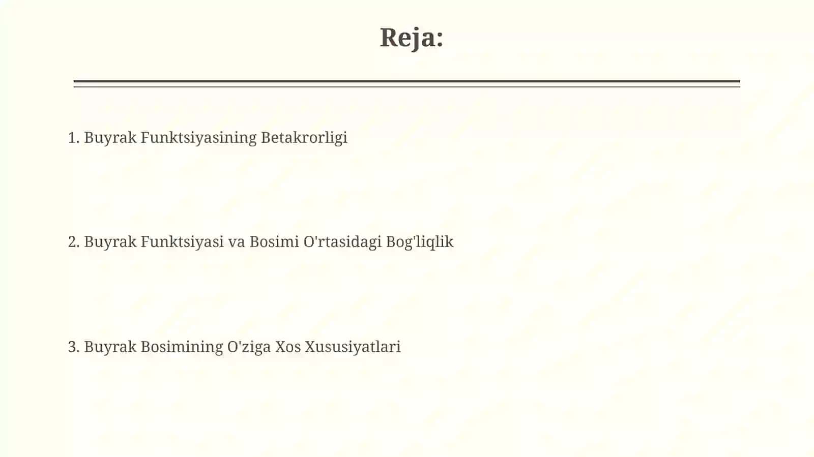 Buyraklar faoliyatining o'ziga xosligi va "Buyraklar bosimi" 2