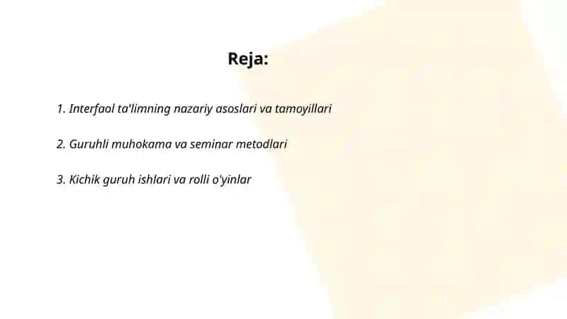 Interfaol metodlar va vositalar 2