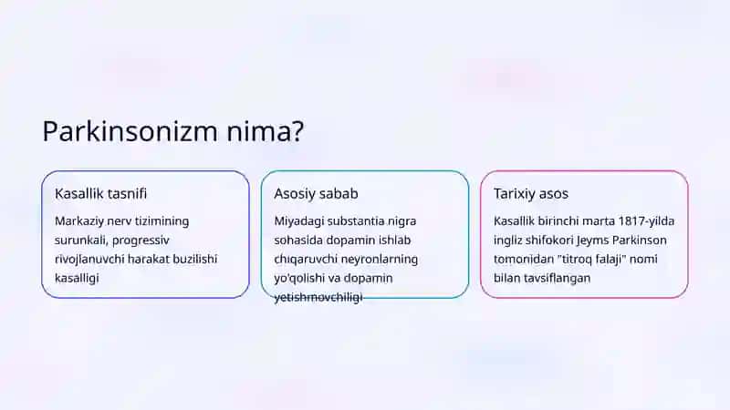 Parkinsonizm: Klinik Belgilari 2