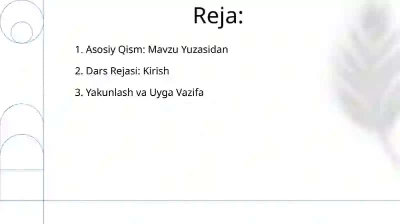 45 minutli dars uchun dars taqsimoti yaratish 2