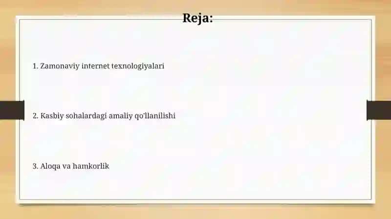 Zamonaviy internet texnologiyalari 2