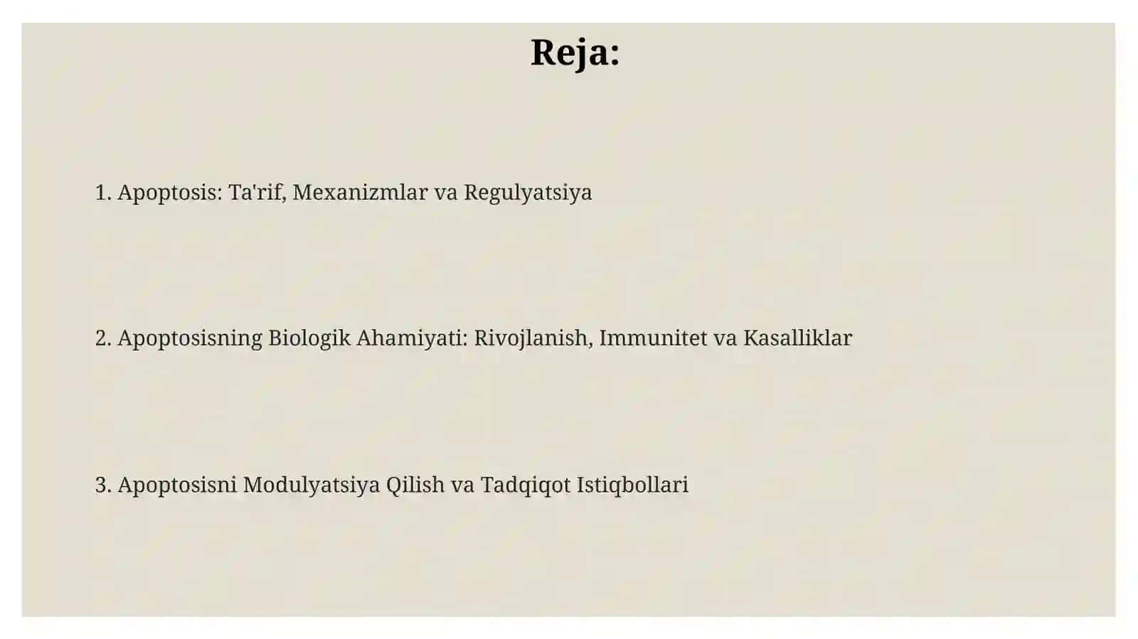 Hujayra apoptozi va uning biologik ahamiyati 2
