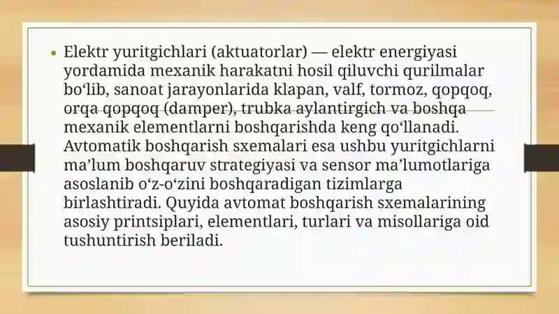 Elektr yuritgichlarni avtomat boshqarish sxemalari. 2