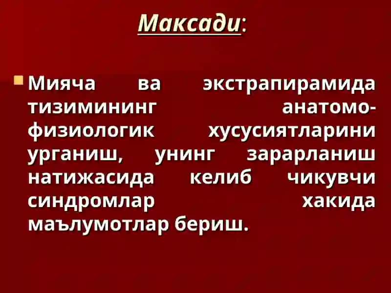 Мияча ва экстрапирамида йулларининг тузилиши 2