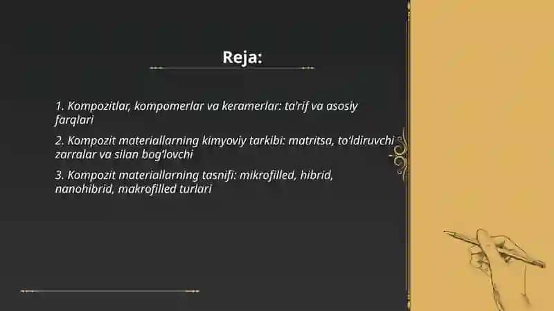 Kompozitlar, kompomerlar va keramerlar 2