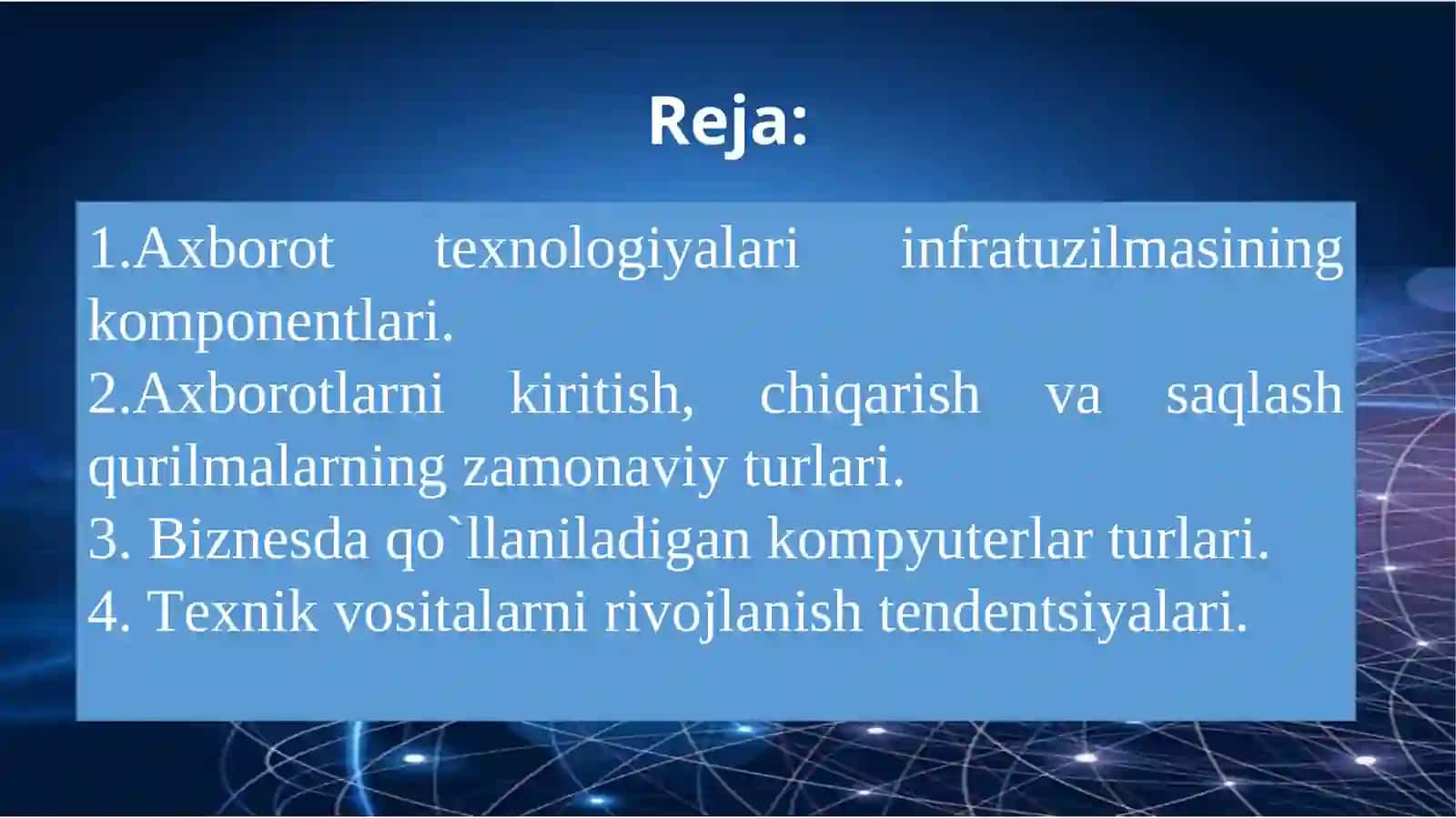 Axborot texnologiyalari infratuzilmasi 2