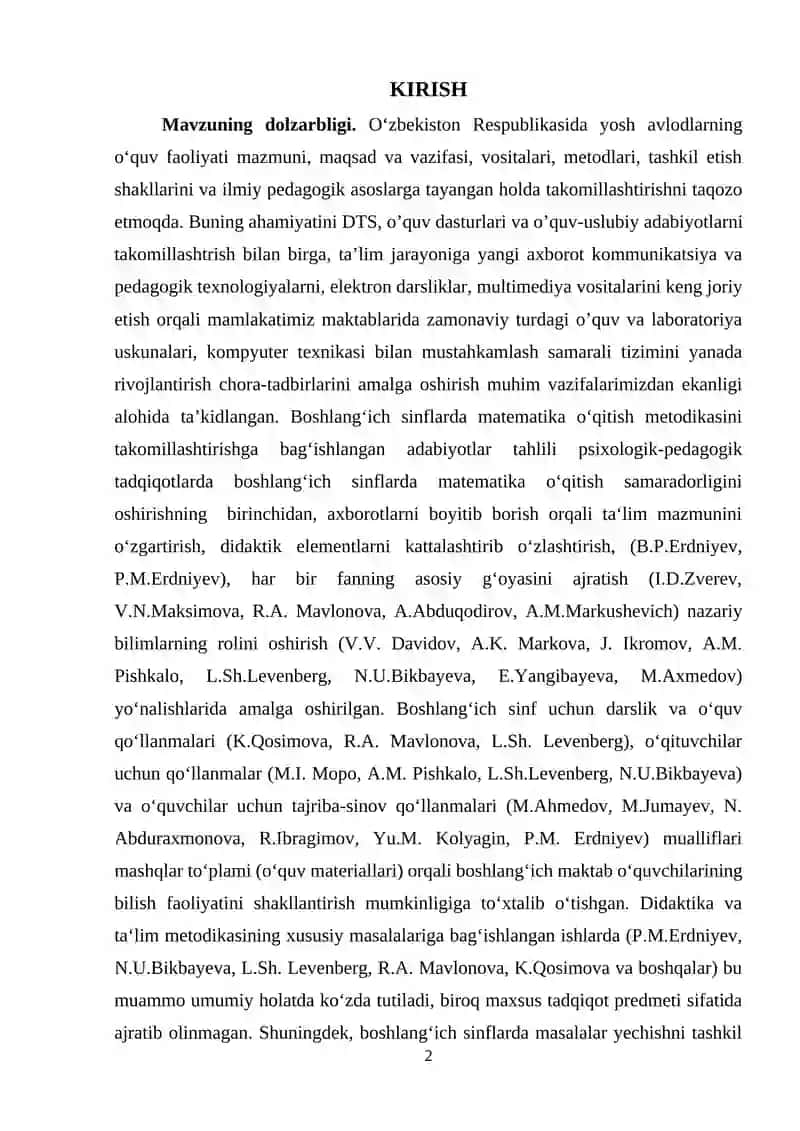 Boshlang`ich sinf o`quvchilarida tezlikka doir masalalarni o`rgatish metodikasi 2