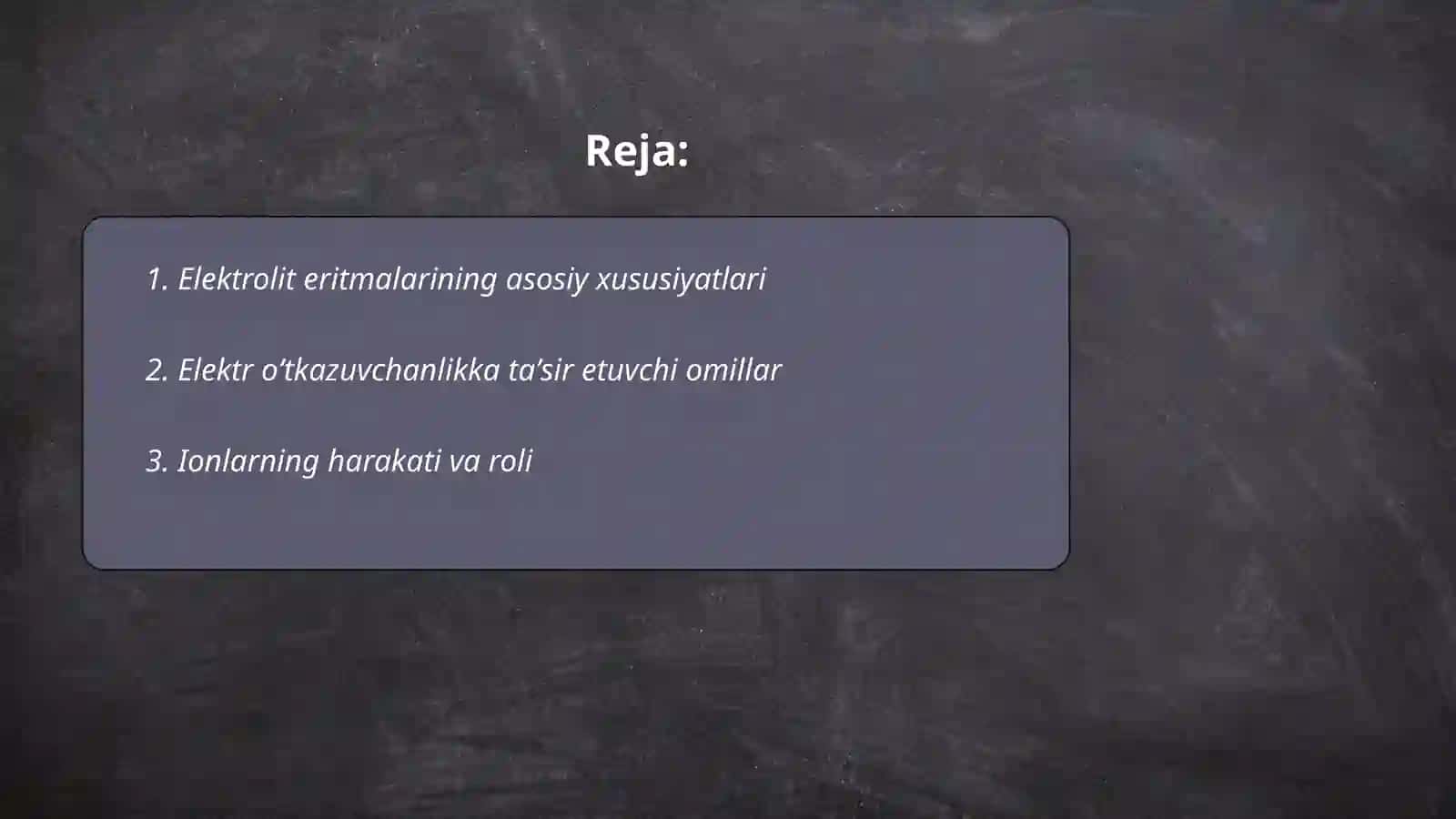 Elektrolit eritmalarning elektr oʻtkazuvchanligi 2