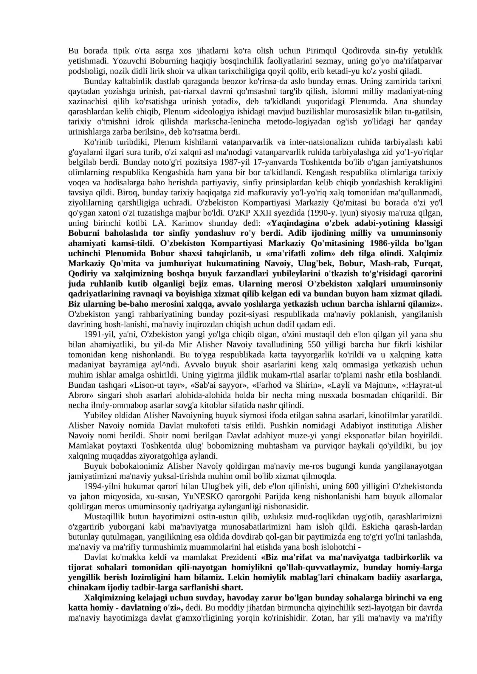 MUSTAQILLIK YILLARIDA O’ZBEKISTONDAGI MA’NAVIY VA MADANIY TARAQQIYOT 2