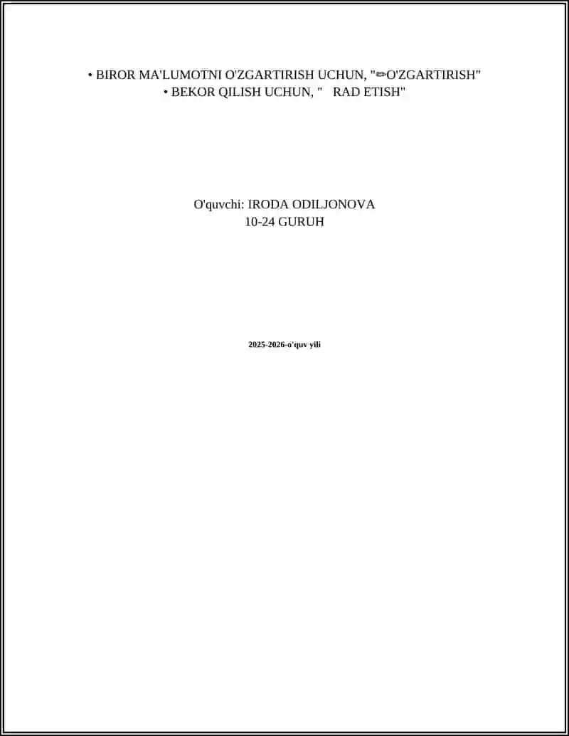 REJJISURA HAQIDA TUSHUNCHA 2