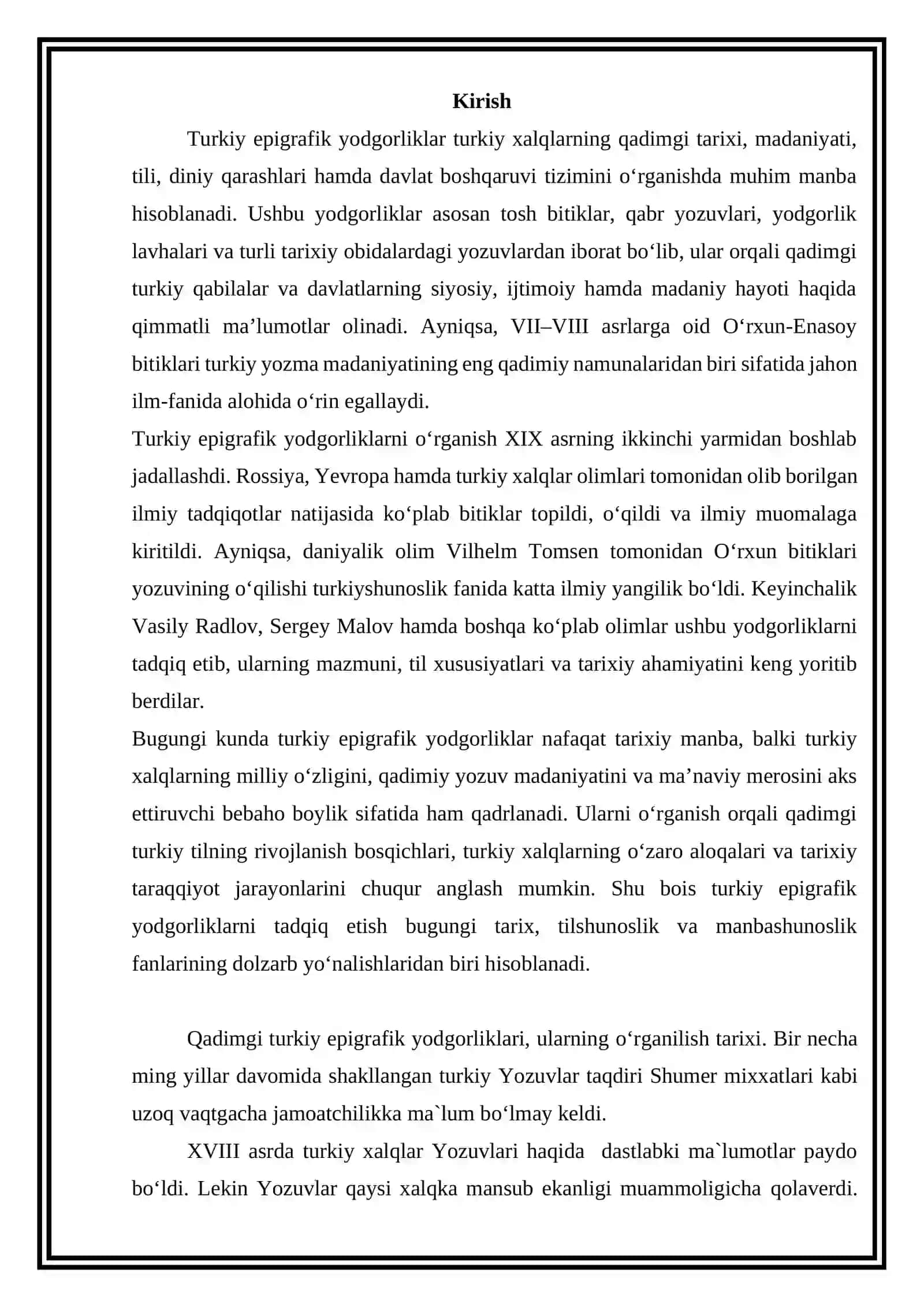 Turkiy epigrafik yodgorliklarning o‘rganilishi bo‘yicha ma’lumotnoma tayyorlash 2