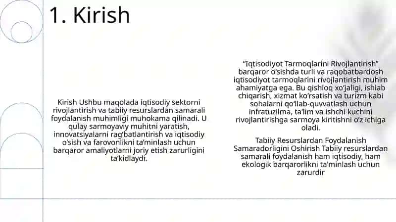 Iqtisodiyot Tarmoqlarini Rivojlantirish Va Tabiiy Resurslardan Foydalanish Samaradorligini Oshirish 2
