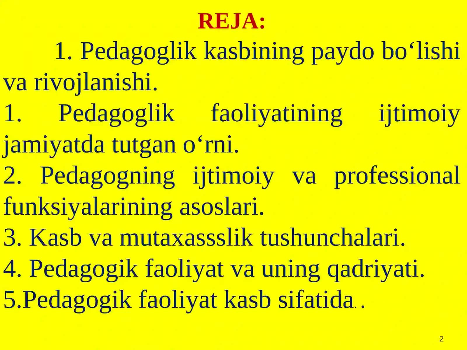 PEDAGOGLIK KASBININGUMIYITASNIFI 2