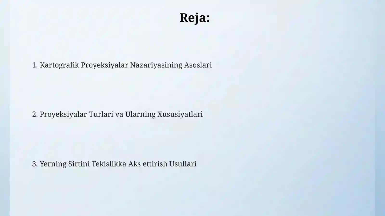 Kartografik proyeksiyalar nazariyasini asoslari 2