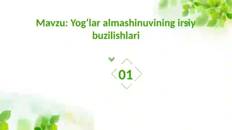 Yog‘lar almashinuvining irsiy buzilishlari 2