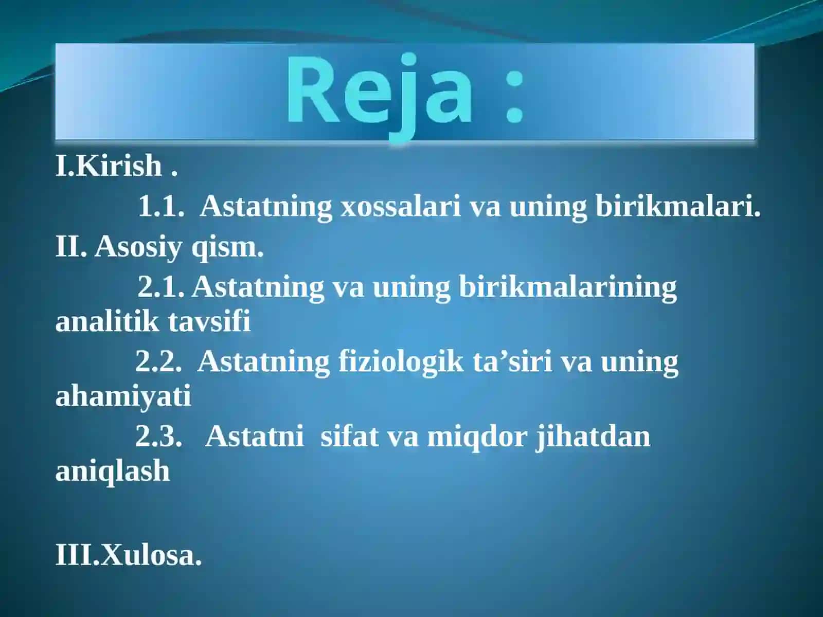 Astatning analitik kimyosi 2