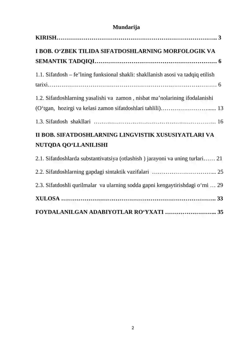 O‘ZBEK TILIDA SIFATDOSH 2