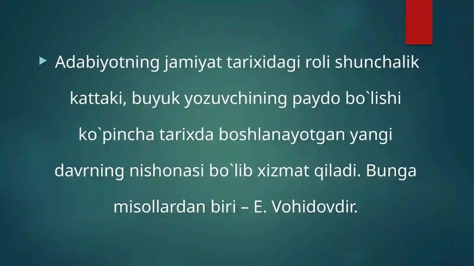 Erkin Vohidov ijodining XX asr o`zbek adabiyotidagi o`rni 2
