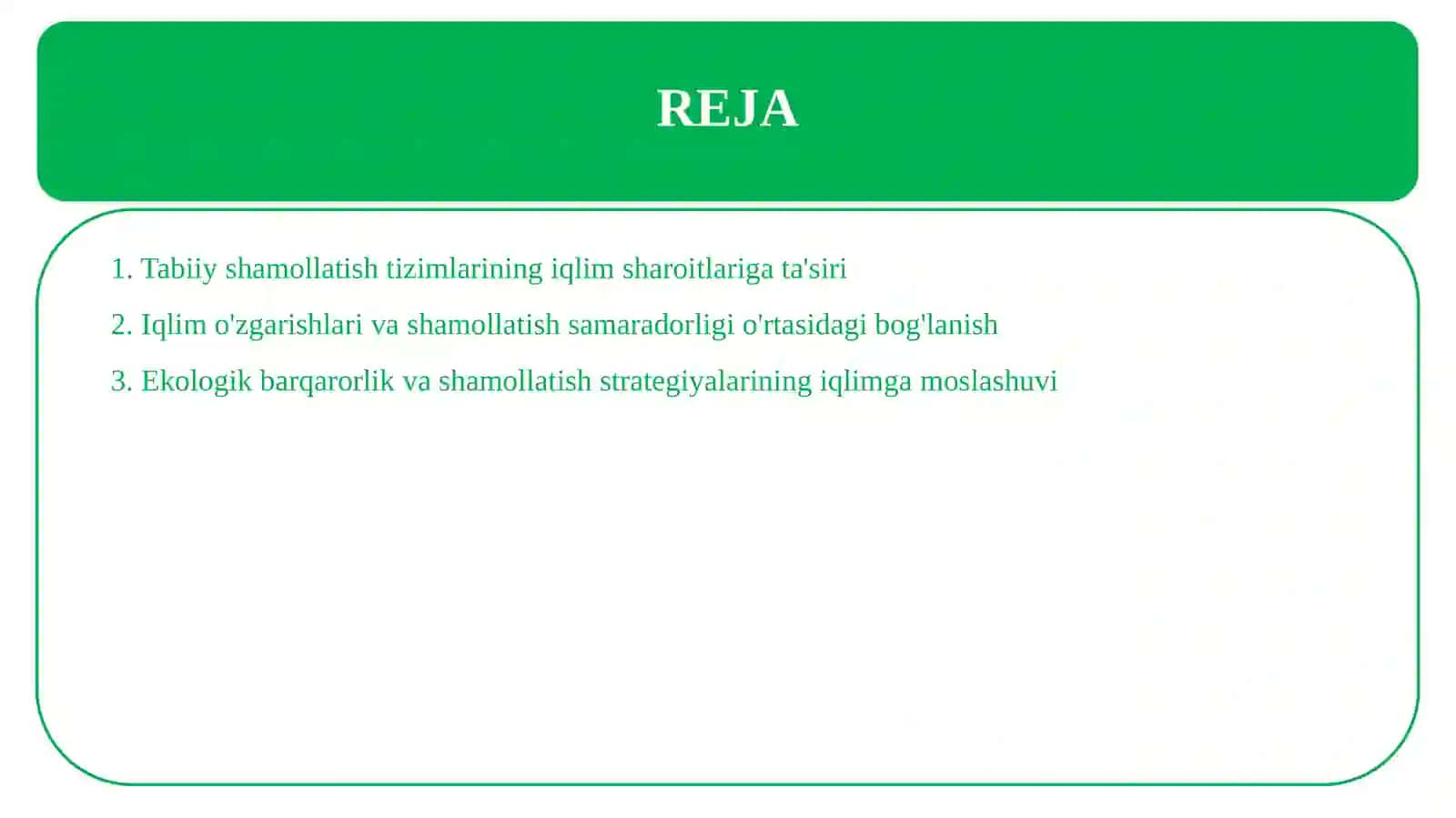 Tabiiy shamollatishning iqlimga bog'liqligini baholash 2
