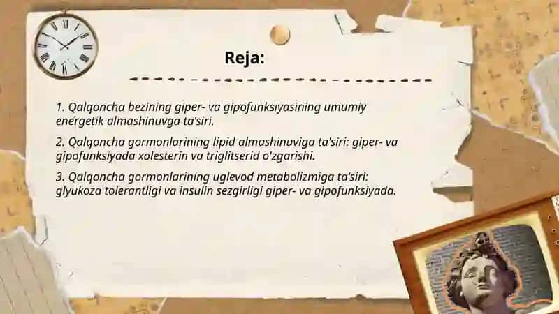 Gormonlar giper va gipofunktsiyasini metabolizmning o’zgarishiga ta'siri 2
