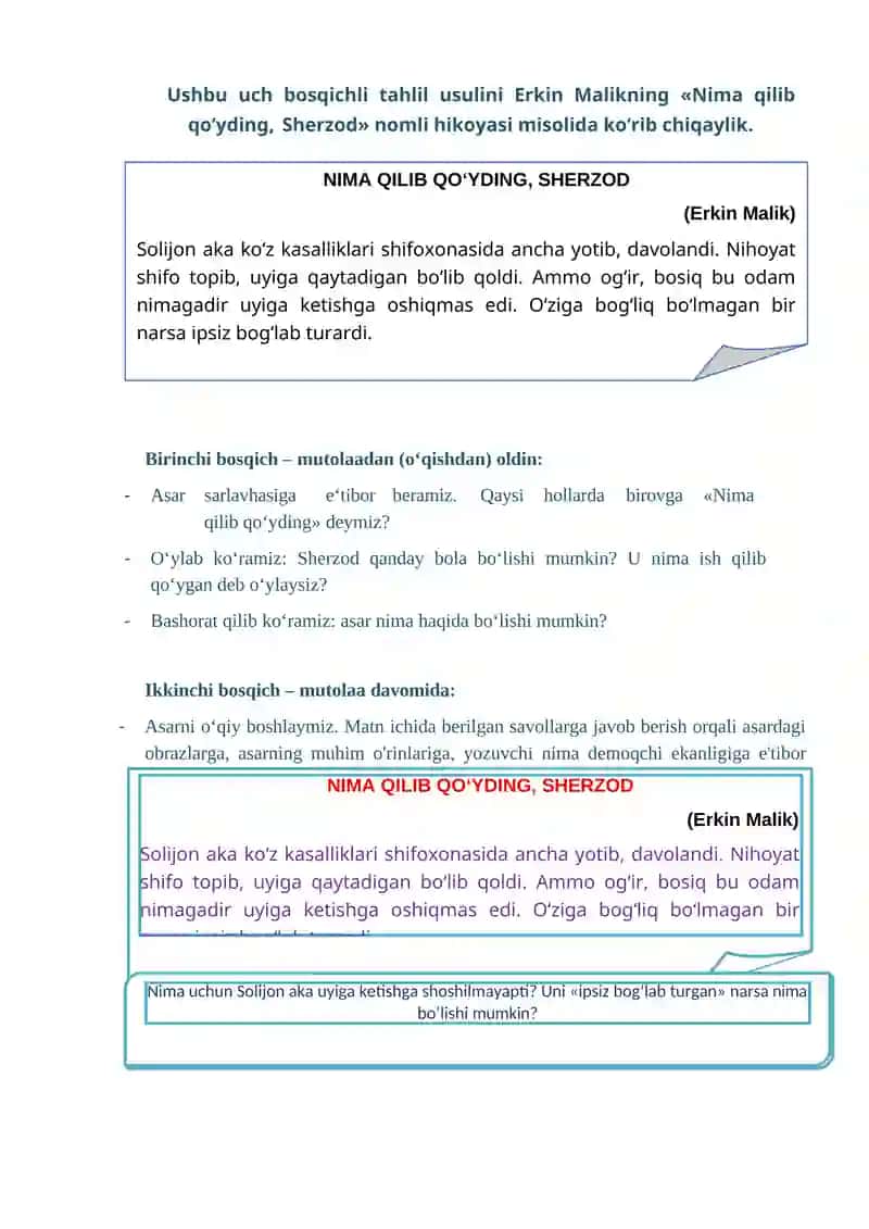 BADIIY MATNNI TAHLIL QILISH USULLARI 2