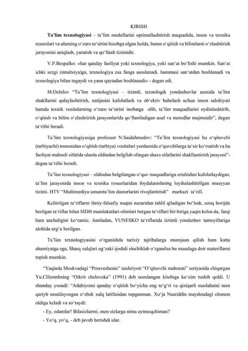 Ta'lim texnologiyasining tuzilishini tushuntirish 2