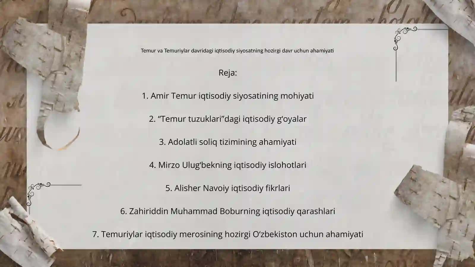 Temur va Temuriylar davridagi iqtisodiy siyosatning hozirgi davr uchun ahamiyati 2