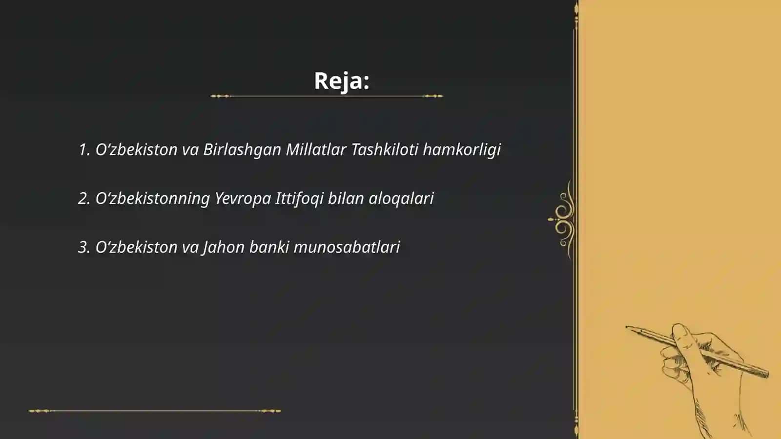 Oʻzbekiston respublikasining butunjahon tashkiloti bilan hamkorligi 2