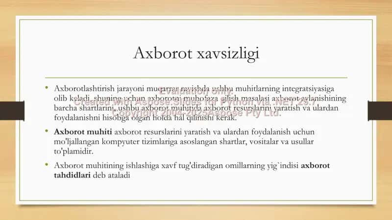 Axborot xavfsizligini ta'minlash 2